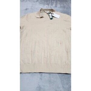 The Commons Men's XL Beige Johnny Collar Sweater Polo Shirt NWT